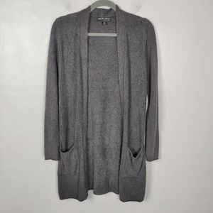 Barefoot Dreams Sweater Women's XS Gray Taupe CozyChic Lite Open Cardigan